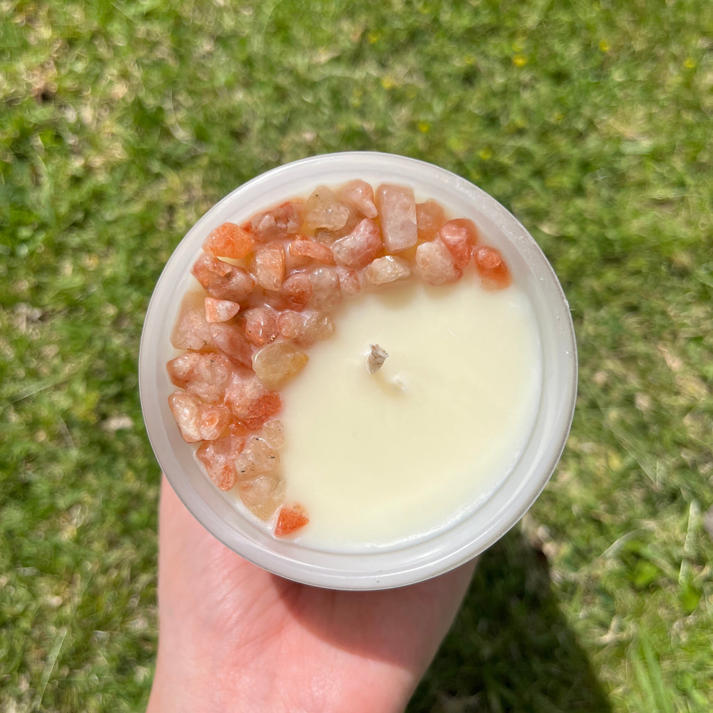 Sunstone Infused Crystal Candle