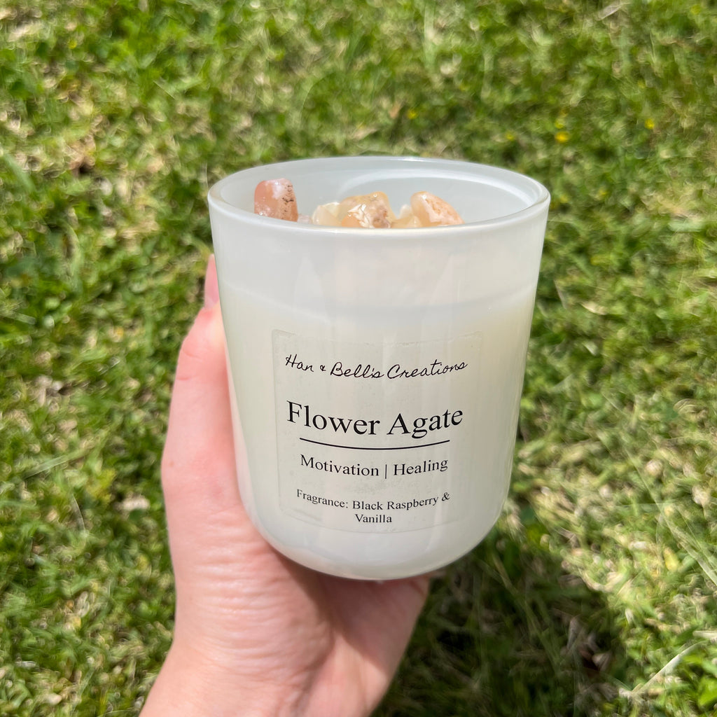 Flower Agate Infused Candle