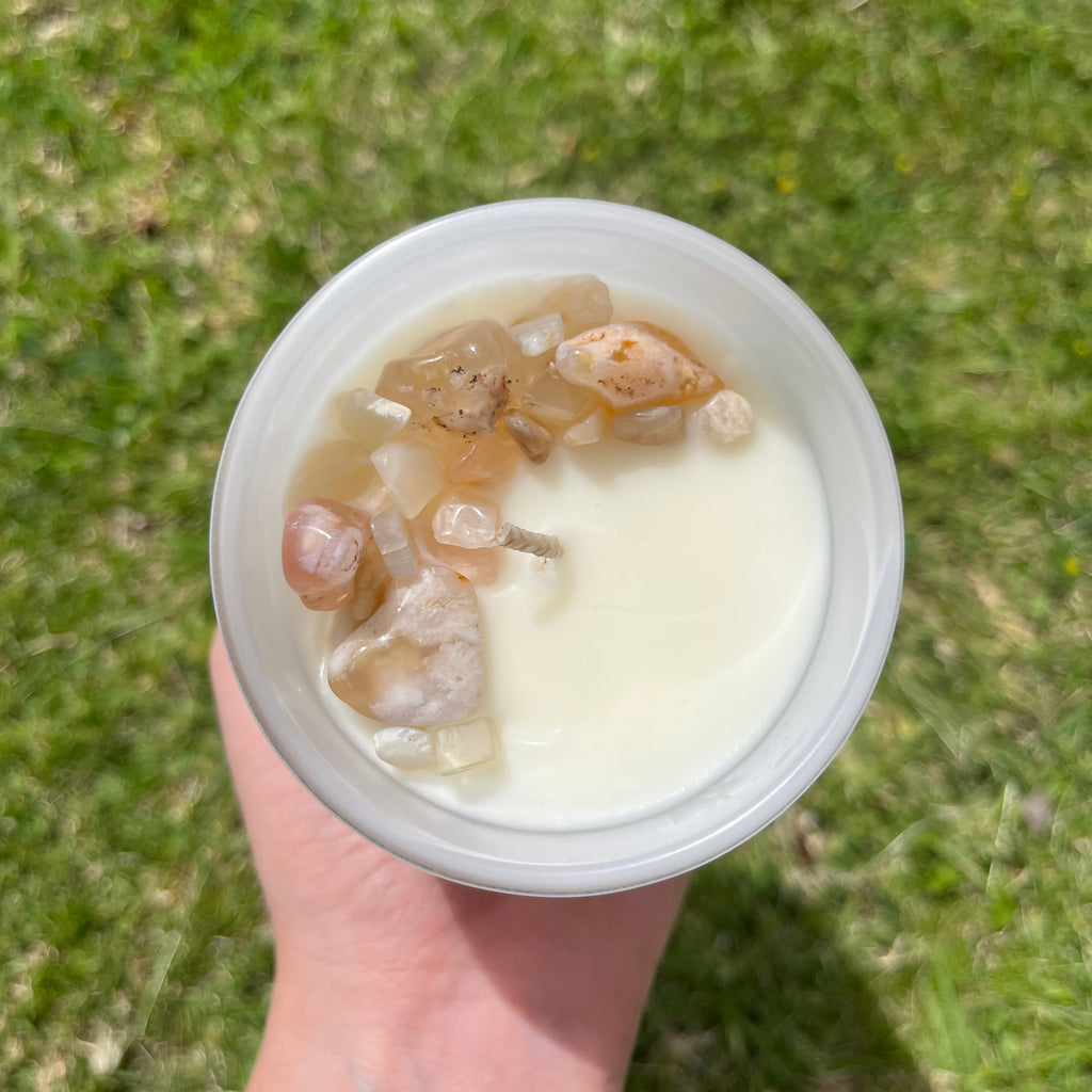 Flower Agate Infused Candle