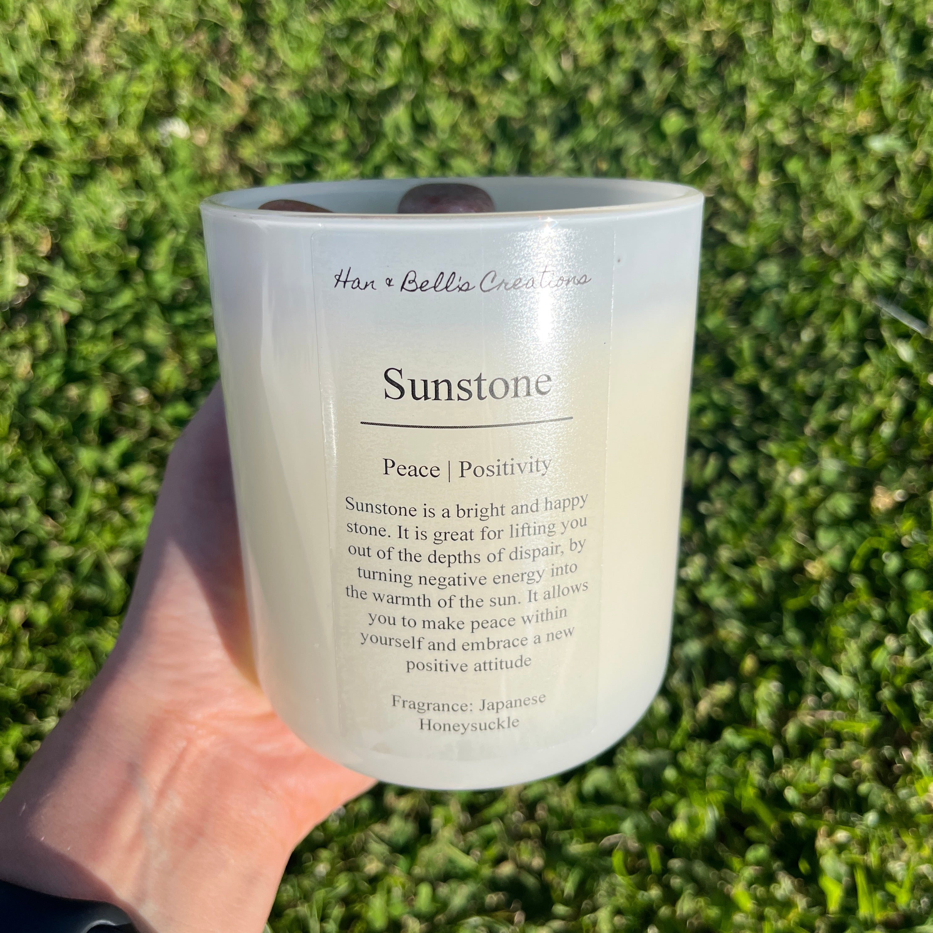 Sunstone Infused Crystal Candle