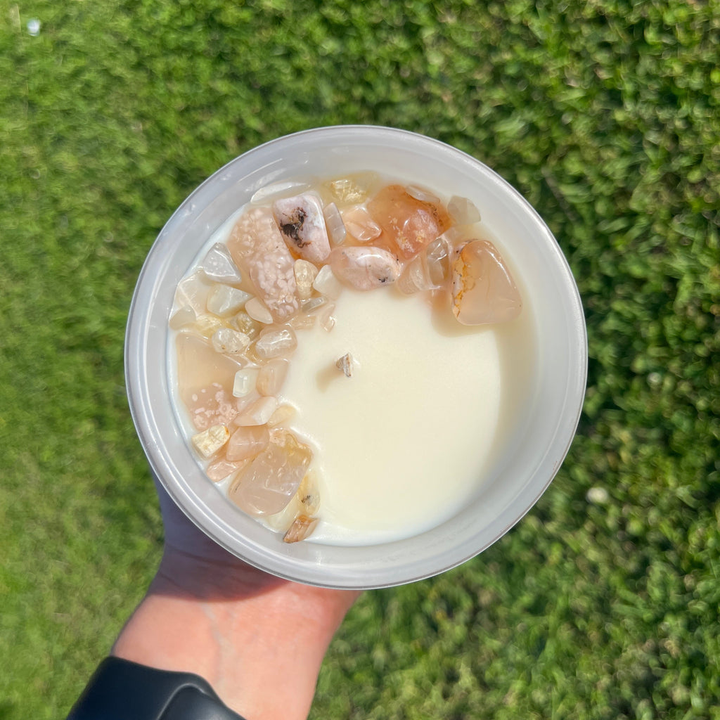 Flower Agate Infused Candle